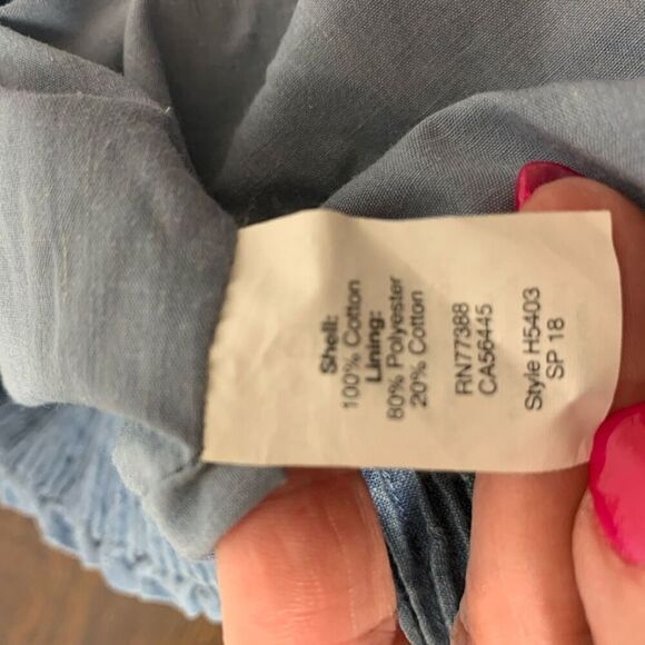 J. Crew Women's Dobby Chambray Pull-On Lined High Waisted Mini Skirt Blue Size 6 - Picture 7 of 8